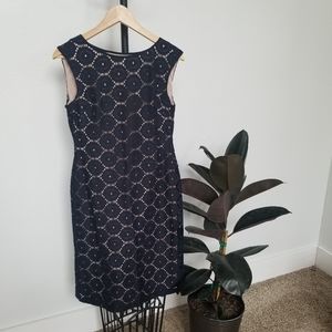 Jessica Howard Navy and Nude Lace Midi Dress